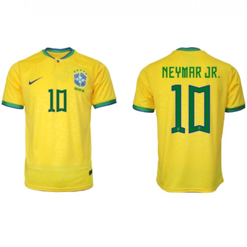Brazil Neymar Jr #10 Replica Home Shirt World Cup 2022 Short Sleeve